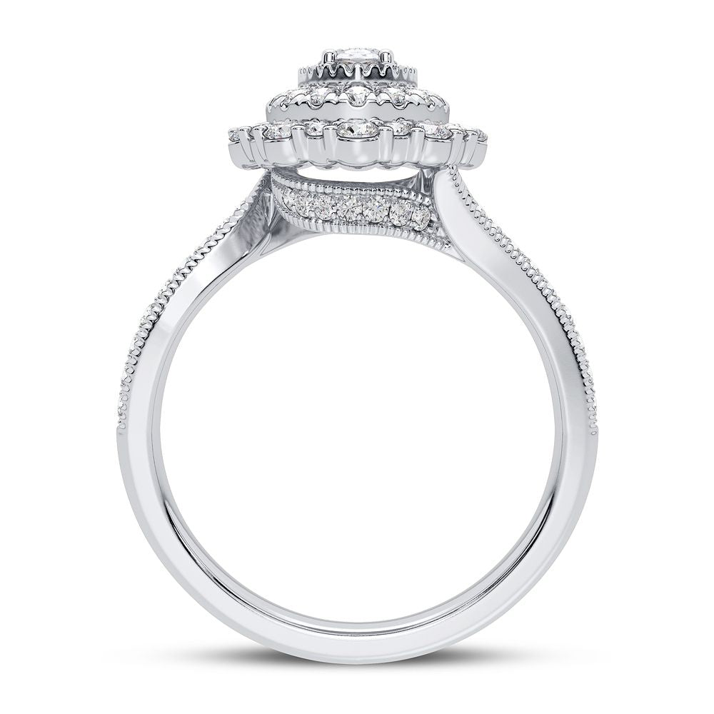 Brilliant 14k White Gold 0.90CT Lab Diamond Ring
