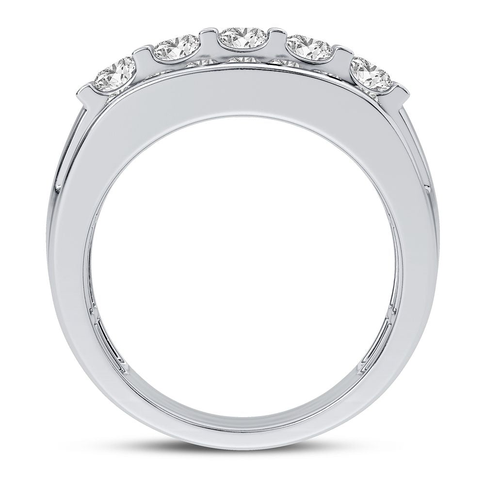 Brilliant 14K White Gold Mens Lab Diamond Statement Ring