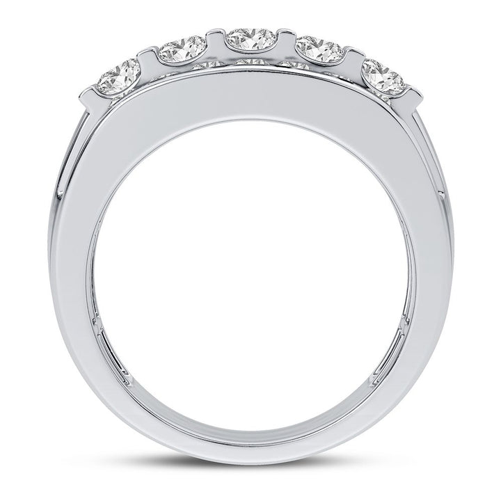 Brilliant 14K White Gold Mens Lab Diamond Statement Ring