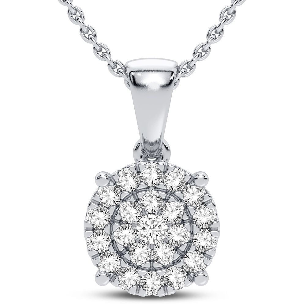10k White Gold Lab Diamond Pendant: Timeless Elegance