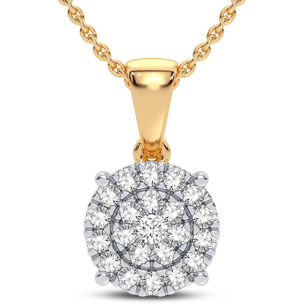 Delicate 10k Gold 0.15CT Lab Diamond Pendant Charm
