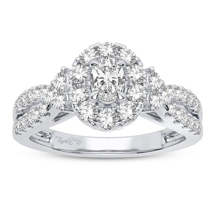 Brilliant 14k White Gold 1ct Lab Diamond Engagement Ring