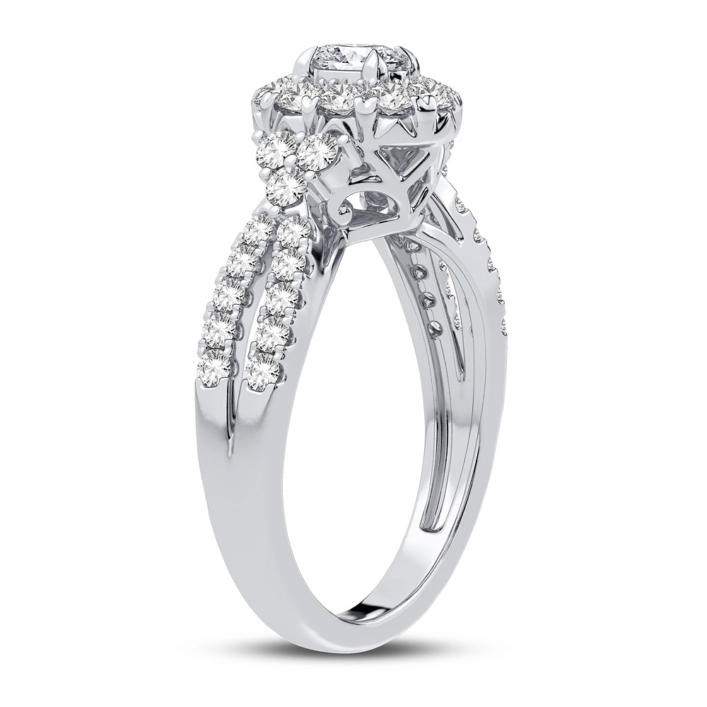 Brilliant 14k White Gold 1ct Lab Diamond Engagement Ring
