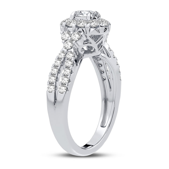 Brilliant 14k White Gold 1ct Lab Diamond Engagement Ring