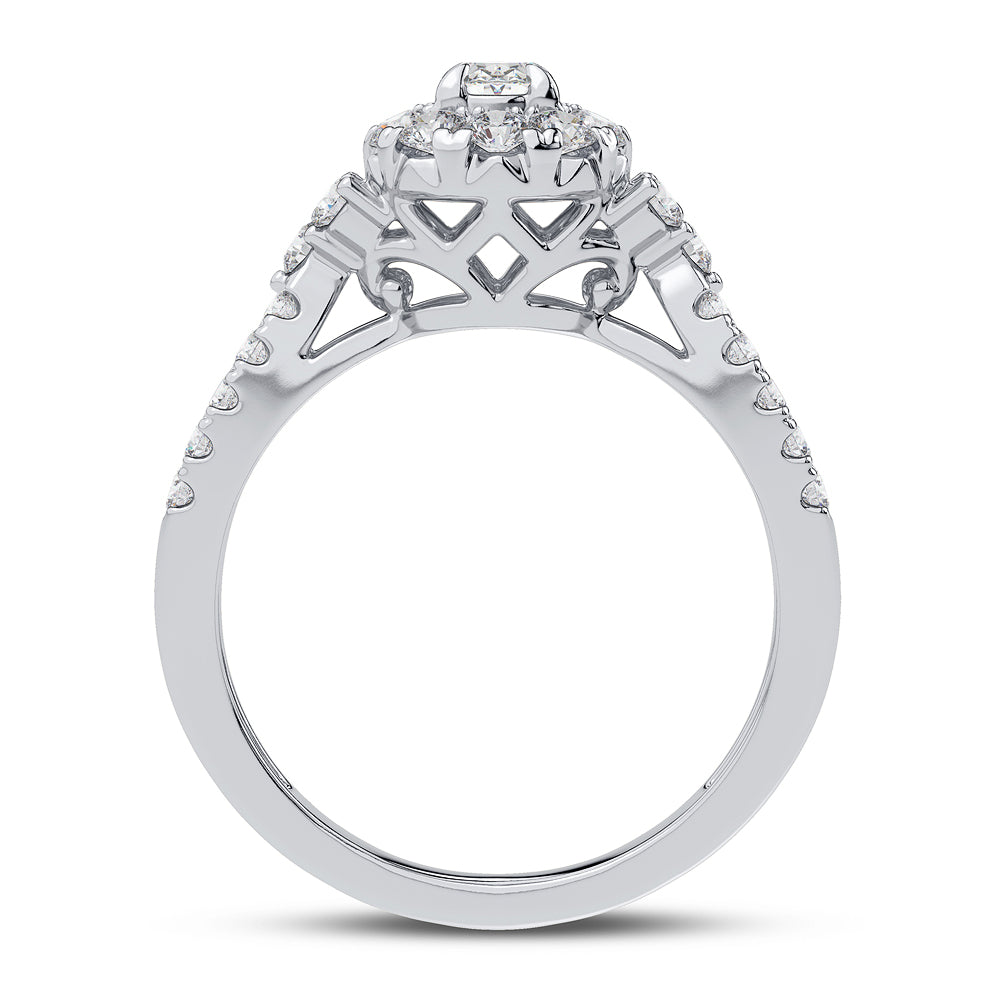 Brilliant 14k White Gold 1ct Lab Diamond Engagement Ring