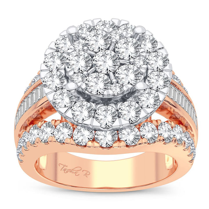Sparkling 14k Rose Gold 2.85CT Lab Diamond Ring