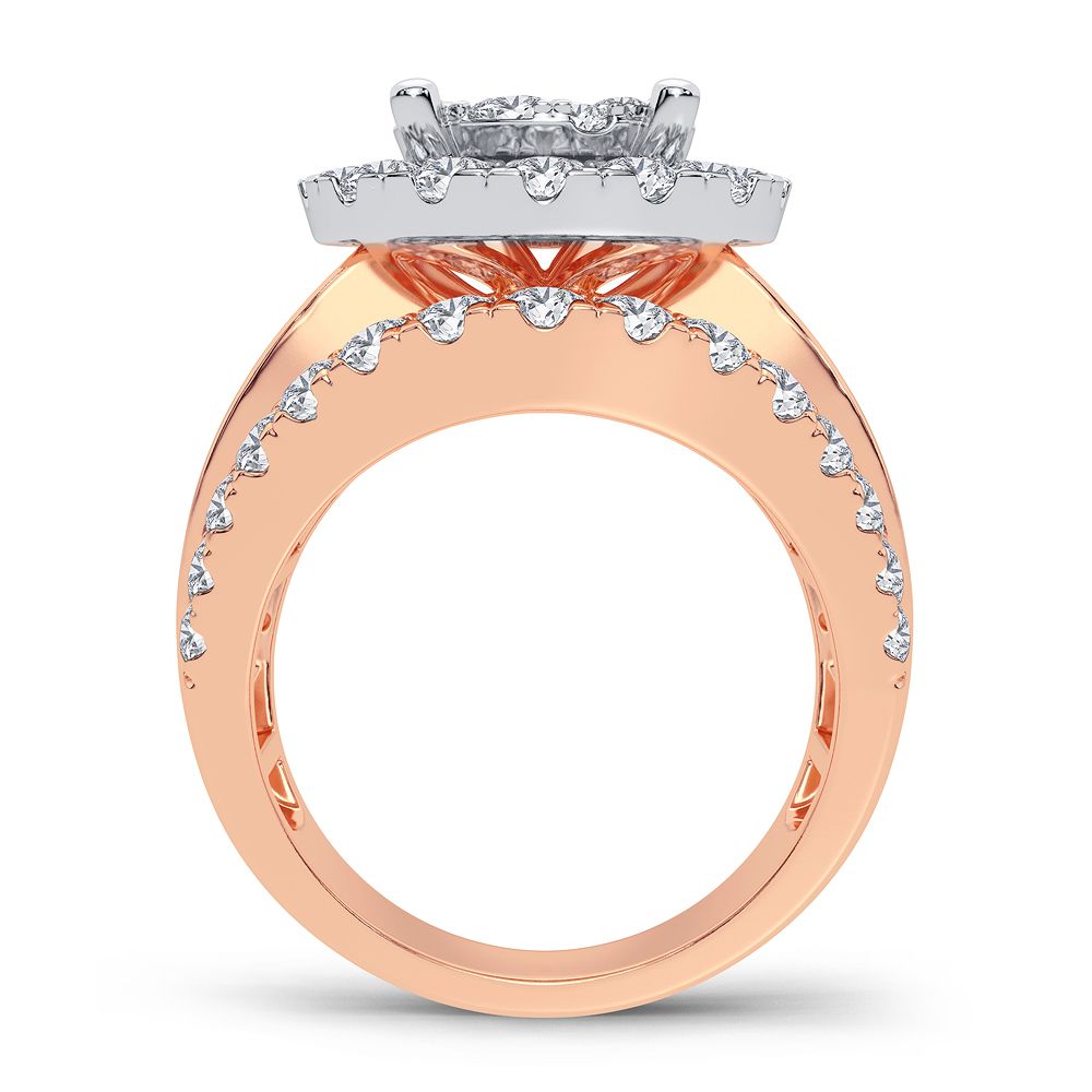 Sparkling 14k Rose Gold 2.85CT Lab Diamond Ring