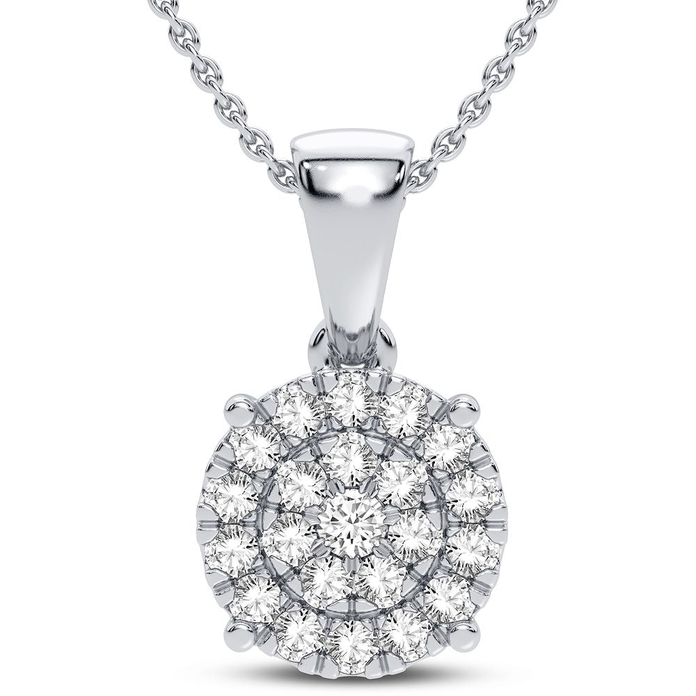 Sparkling 0.25CT Lab Diamond White Gold Pendant
