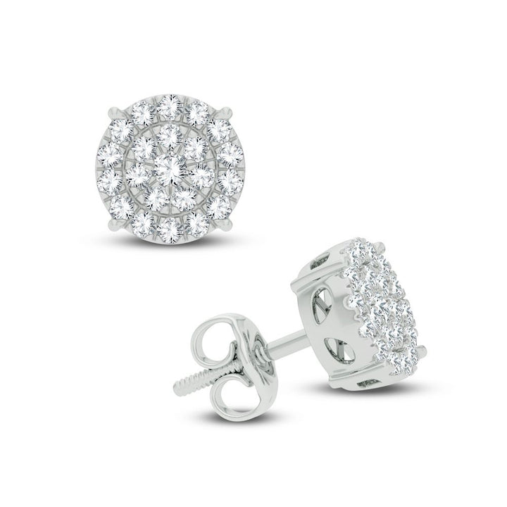 Sparkling 10k White Gold Lab Diamond Stud Earrings for Women