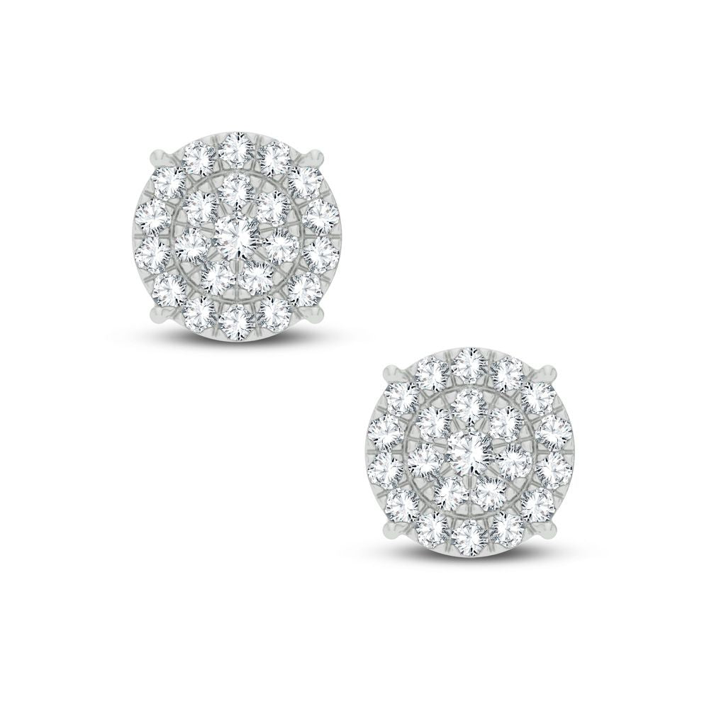 Sparkling 10k White Gold Lab Diamond Stud Earrings for Women