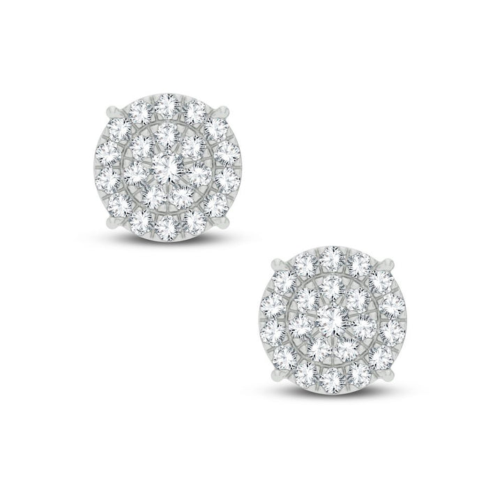 Sparkling 10k White Gold Lab Diamond Stud Earrings for Women
