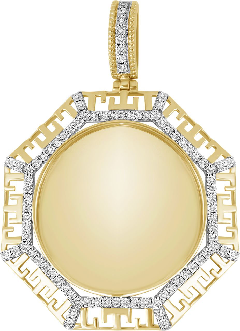 10k Yellow Gold Lab Diamond Memory Pendant Tribute Charm