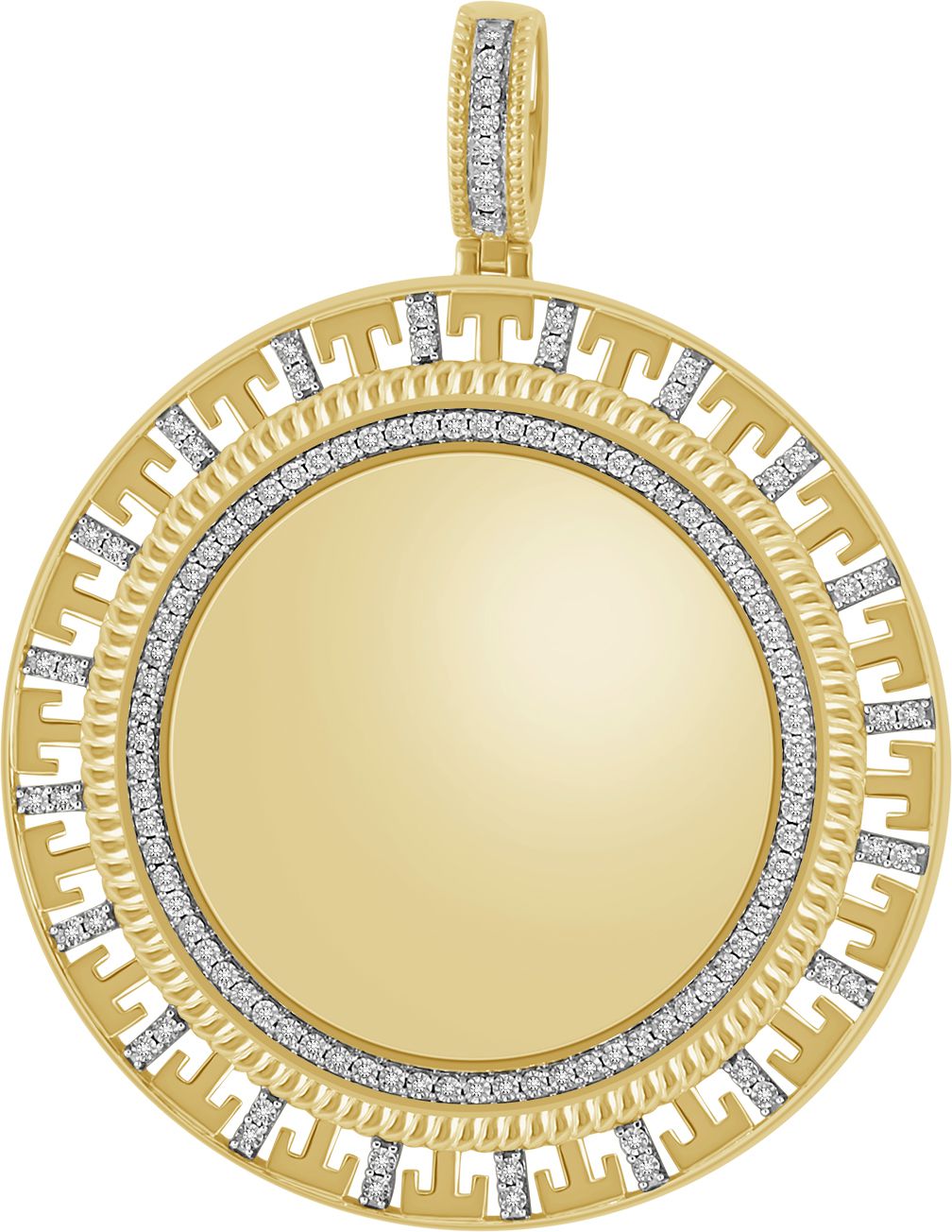 10k Yellow Gold Lab Diamond Memory Pendant for Men