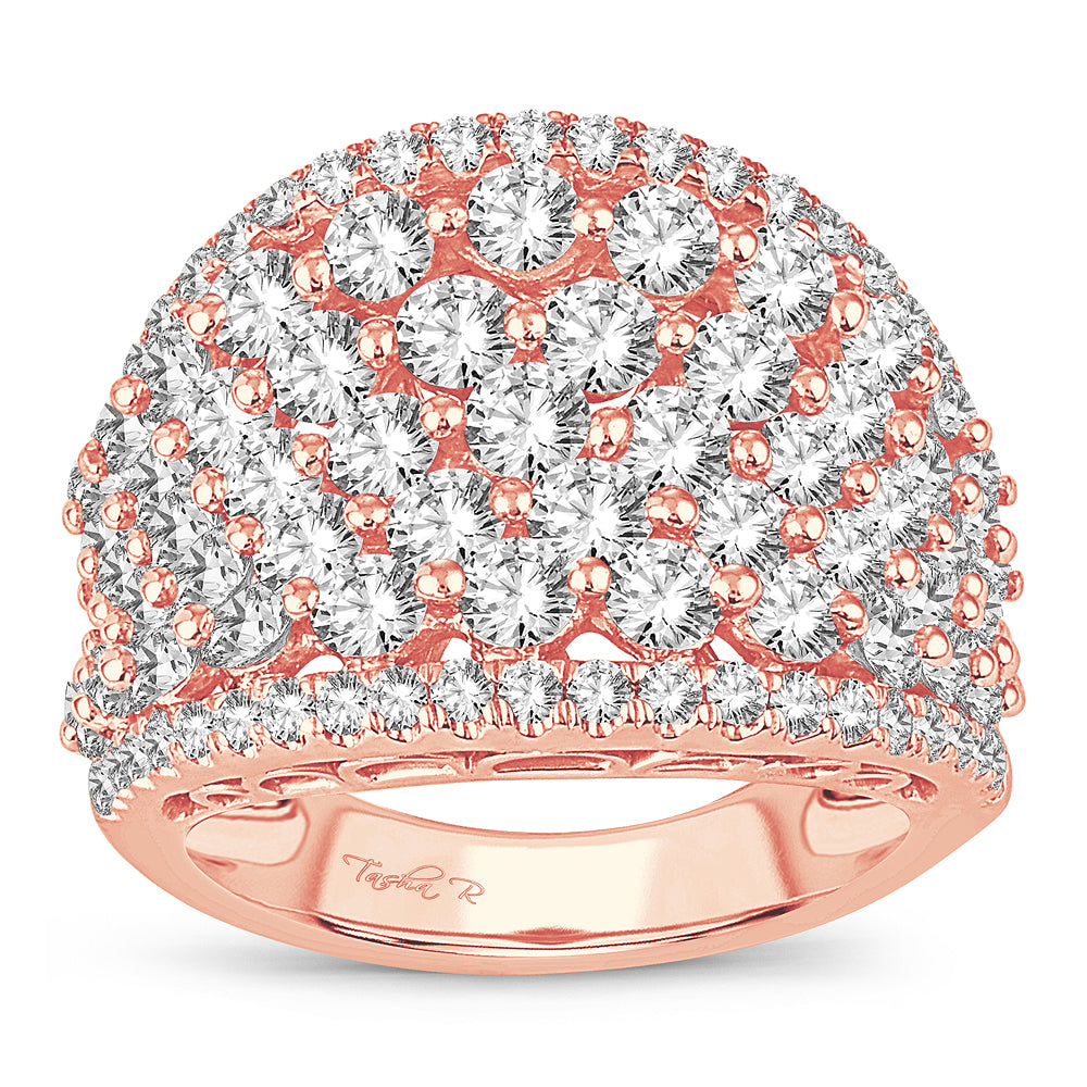 Romantic 14k Rose Gold 3ct Lab Diamond Womens Band