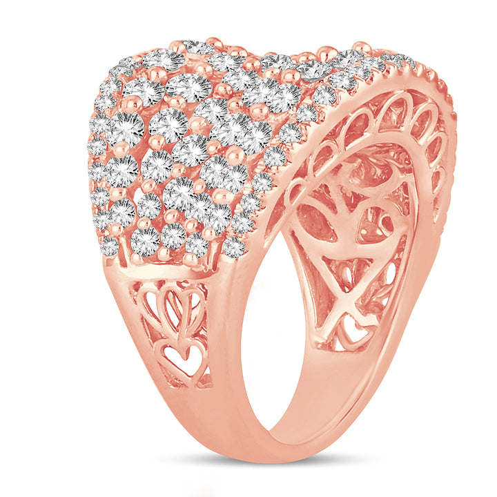 Romantic 14k Rose Gold 3ct Lab Diamond Womens Band