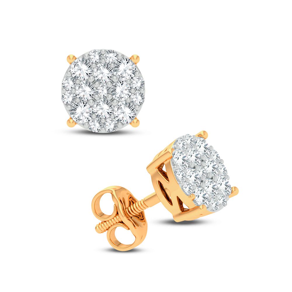 Chic 14k Yellow Gold 0.50CT Lab Diamond Stud Earrings