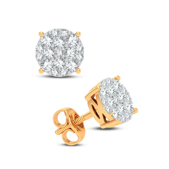Chic 14k Yellow Gold 0.50CT Lab Diamond Stud Earrings