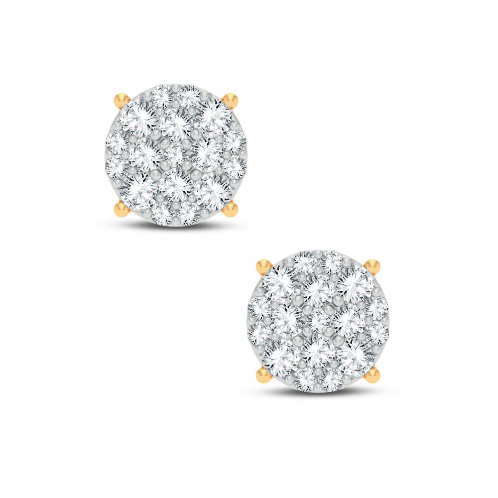 Chic 14k Yellow Gold 0.50CT Lab Diamond Stud Earrings