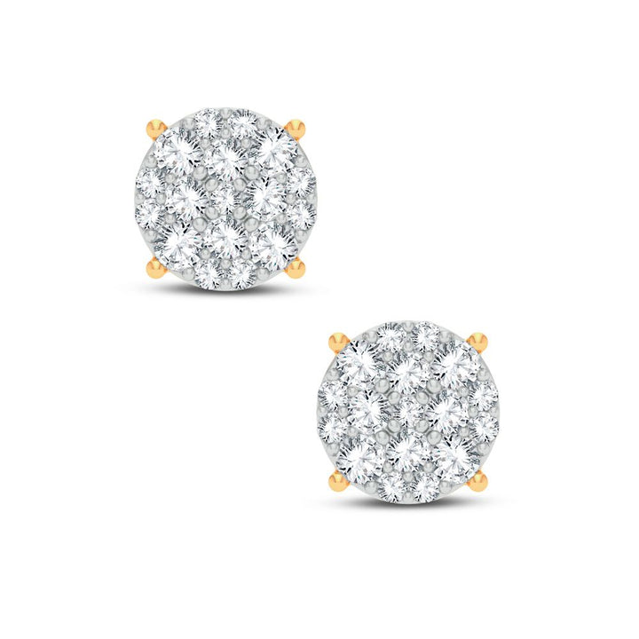Chic 14k Yellow Gold 0.50CT Lab Diamond Stud Earrings