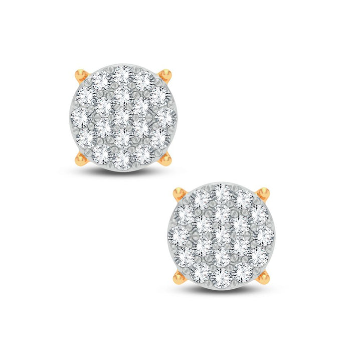 Chic 14k Yellow Gold Lab Diamond Stud Earrings - 0.16CT Sparkle