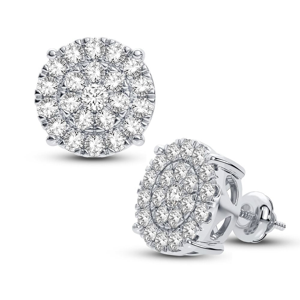 Chic 10k White Gold Lab Diamond Studs - 1.00 Carat Sparkle