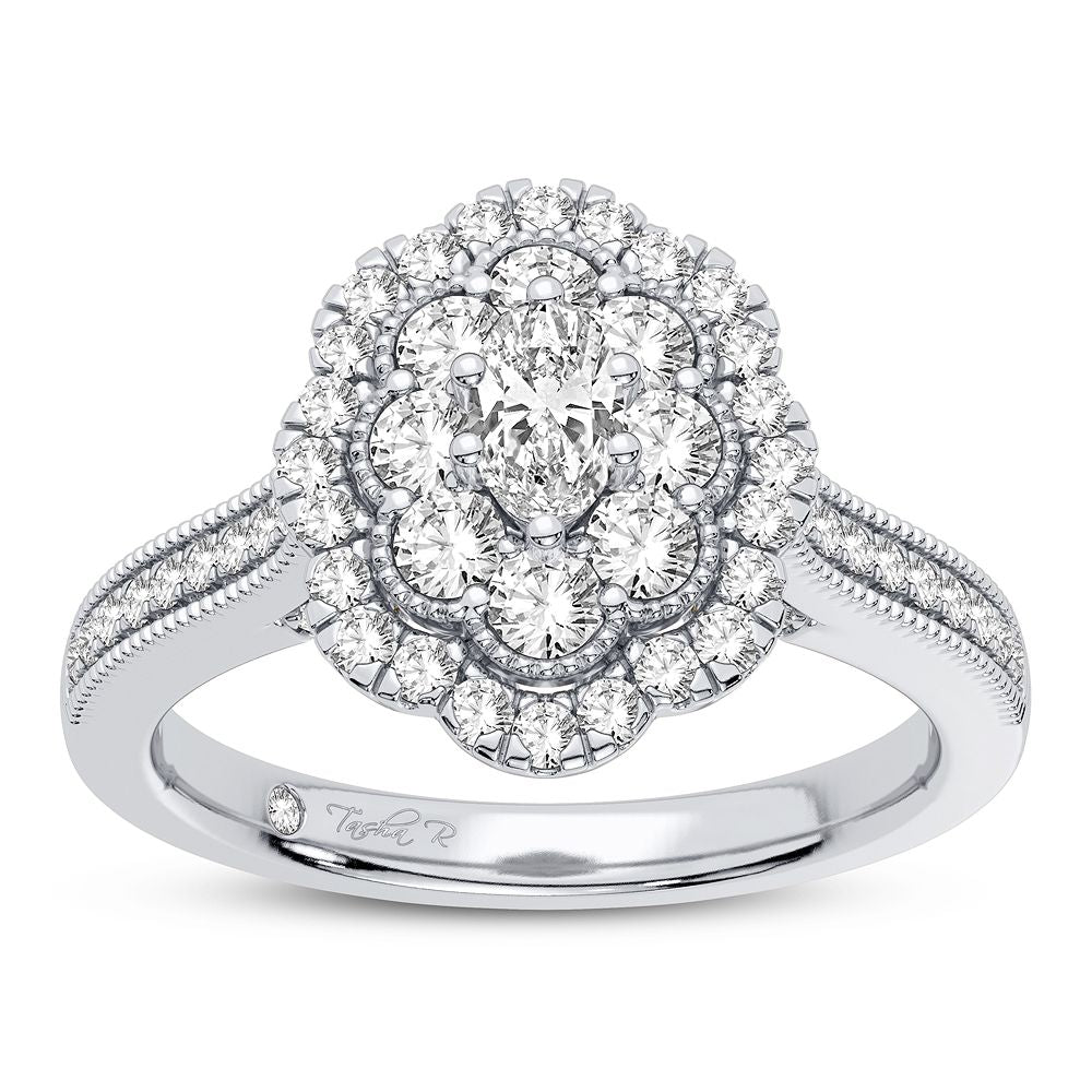 Sparkling 0.75CT Lab Diamond White Gold Womens Ring
