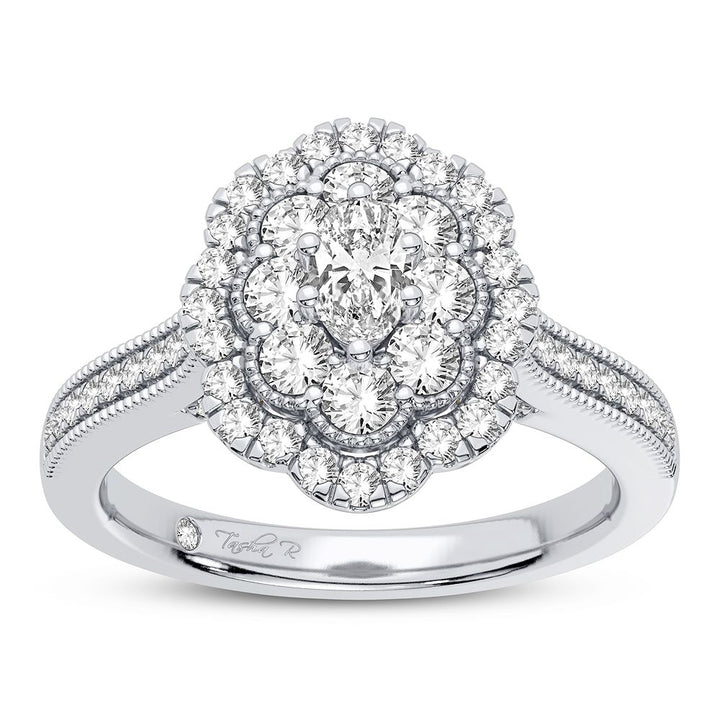 Sparkling 0.75CT Lab Diamond White Gold Womens Ring