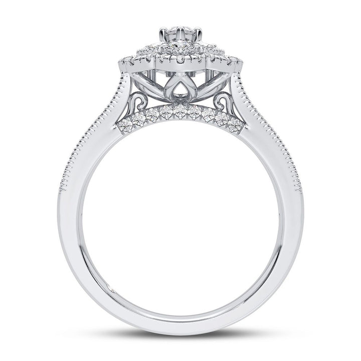 Sparkling 0.75CT Lab Diamond White Gold Womens Ring