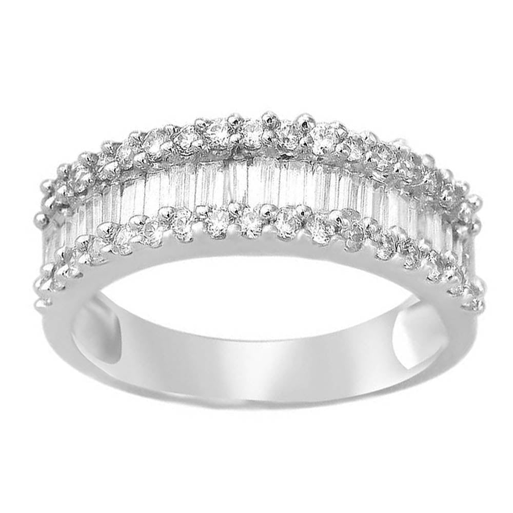 Chic 10k White Gold 1.00ct Lab Diamond Womens Band