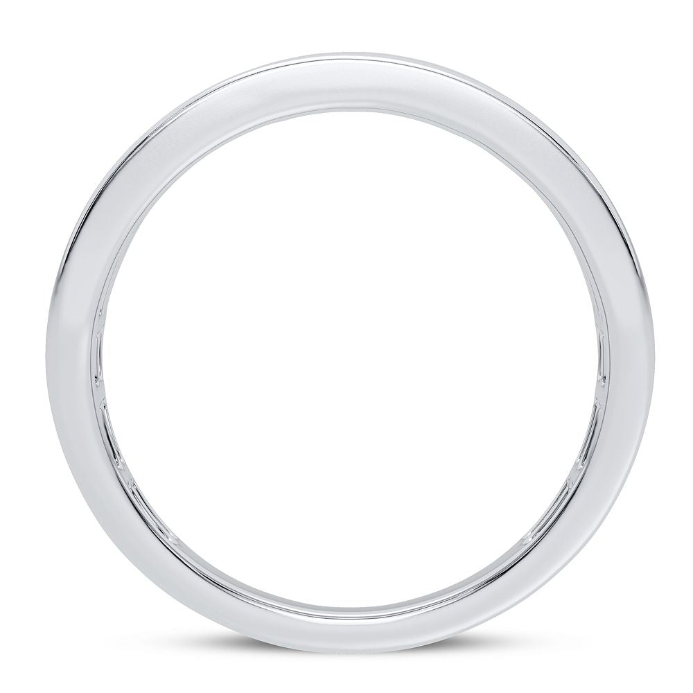 14K White Gold 1CT Lab Diamond Mens Signature Ring