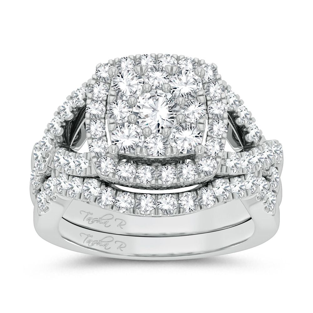 Luminous 14k White Gold 2.38ct Lab Diamond Bridal Ring