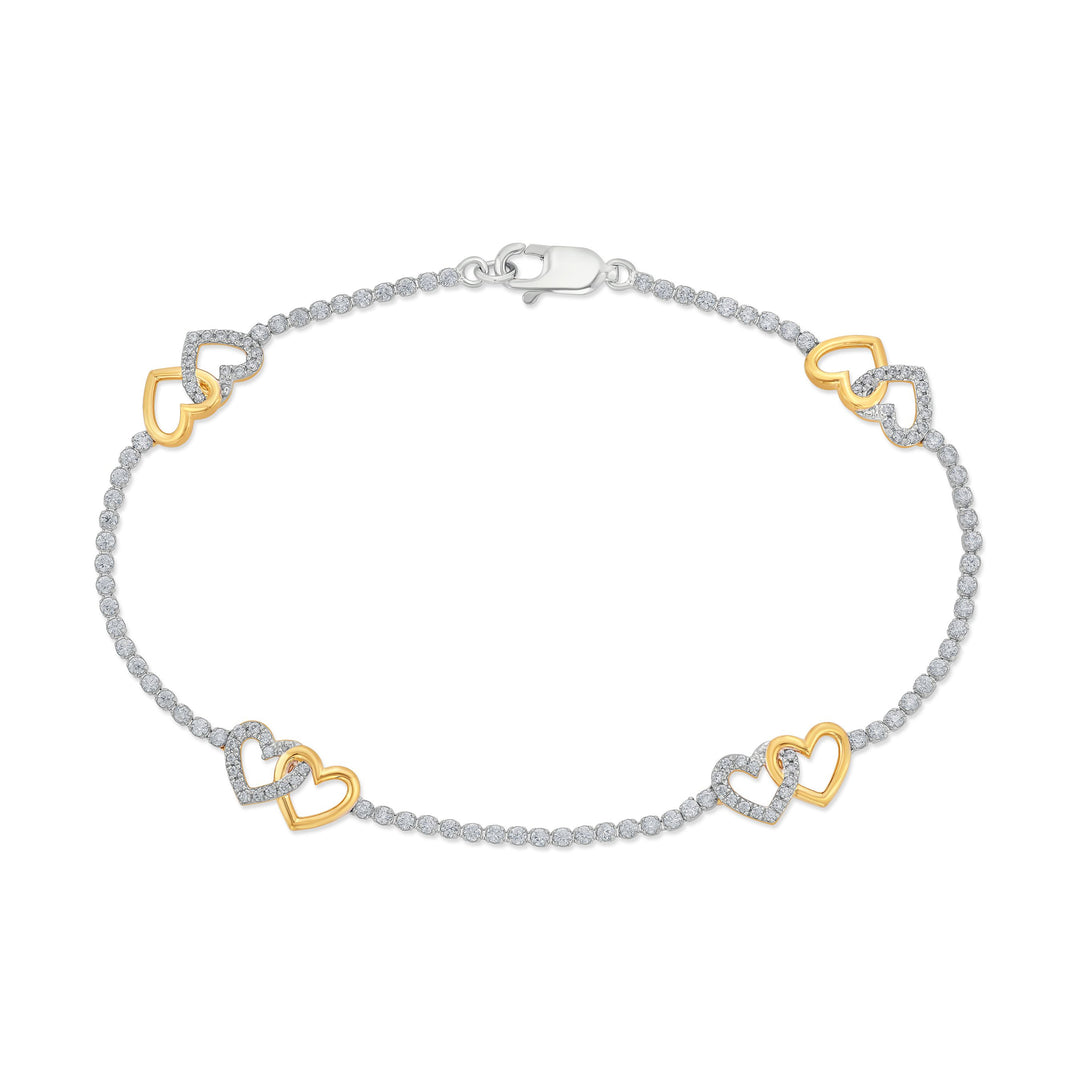 10k Yellow Gold 1ct Lab Diamond Tennis Bracelet Sparkle