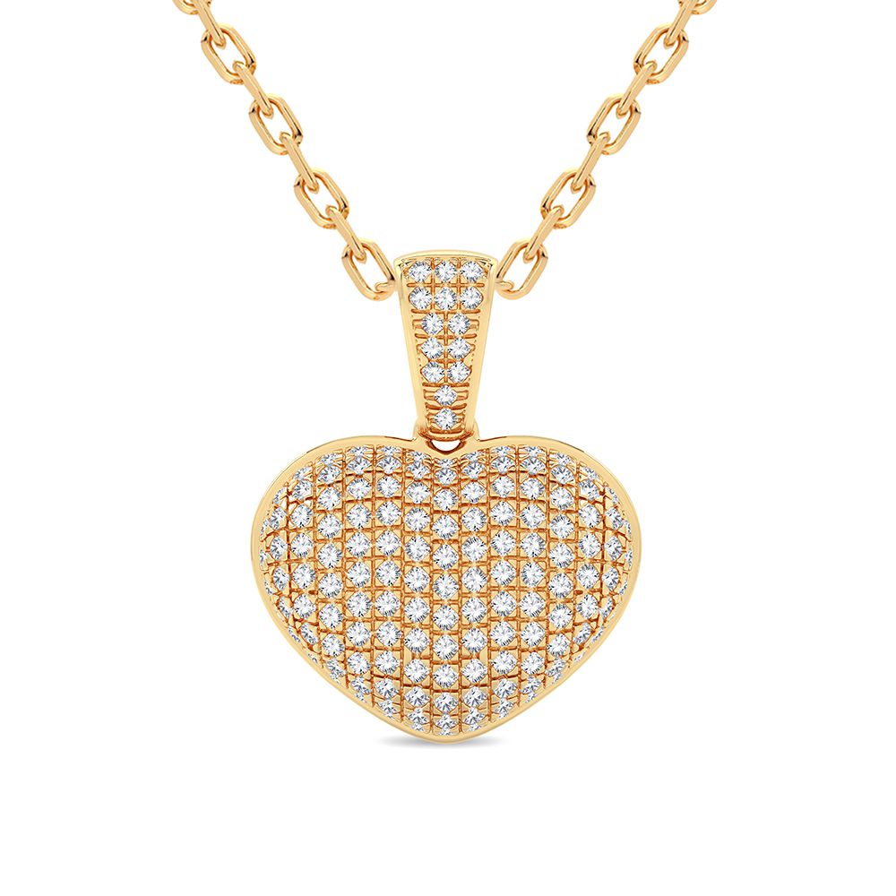 Chic 14K Yellow Gold Lab Diamond Womens Pendant (0.33CT)