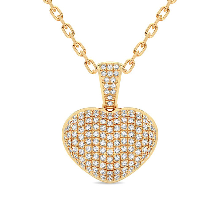 Chic 14K Yellow Gold Lab Diamond Womens Pendant (0.33CT)