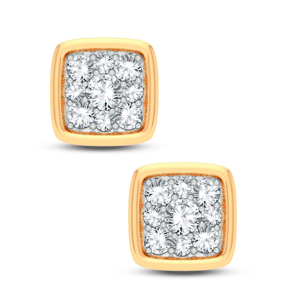 14k Yellow Gold Lab Diamond Stud Earrings - Chic Sparkle