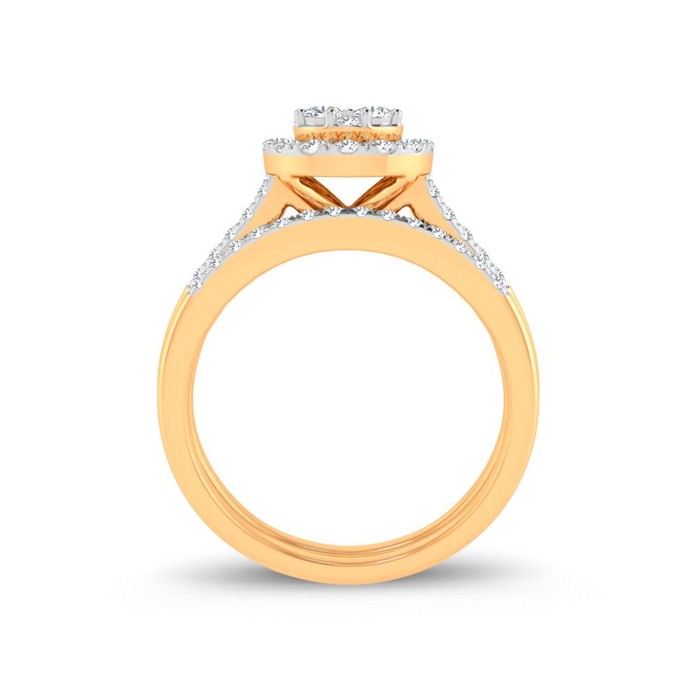 10k Yellow Gold 0.50ct Lab Diamond Womens Bridal Ring