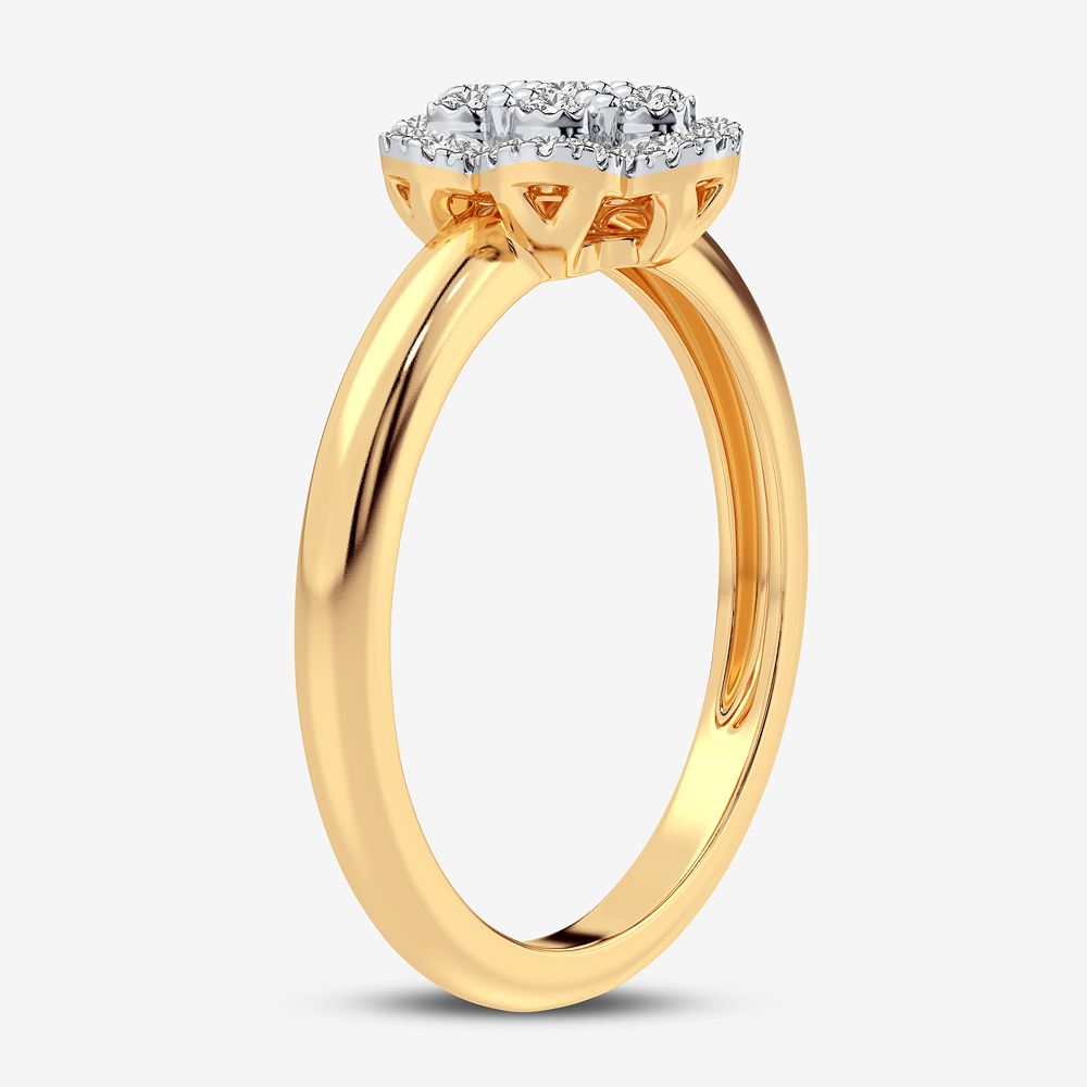 Chic 10k Yellow Gold Lab Diamond Womens Fashion Ring
