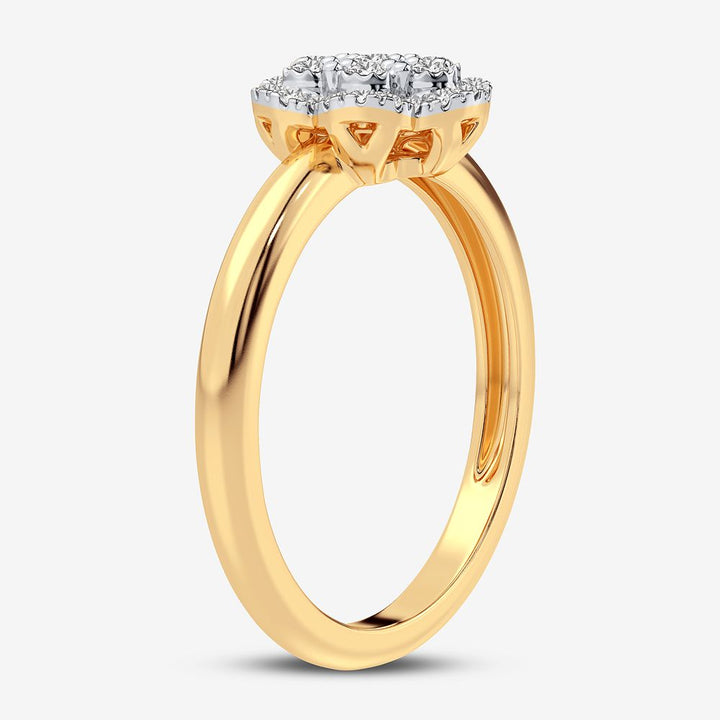 Chic 10k Yellow Gold Lab Diamond Womens Fashion Ring