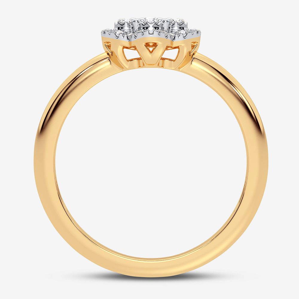 Chic 10k Yellow Gold Lab Diamond Womens Fashion Ring