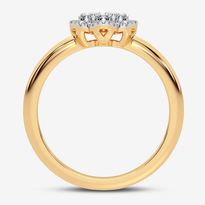 Chic 10k Yellow Gold Lab Diamond Womens Fashion Ring