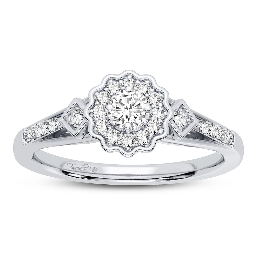 Elegant 0.20CT Lab Diamond Promise Ring in White Gold