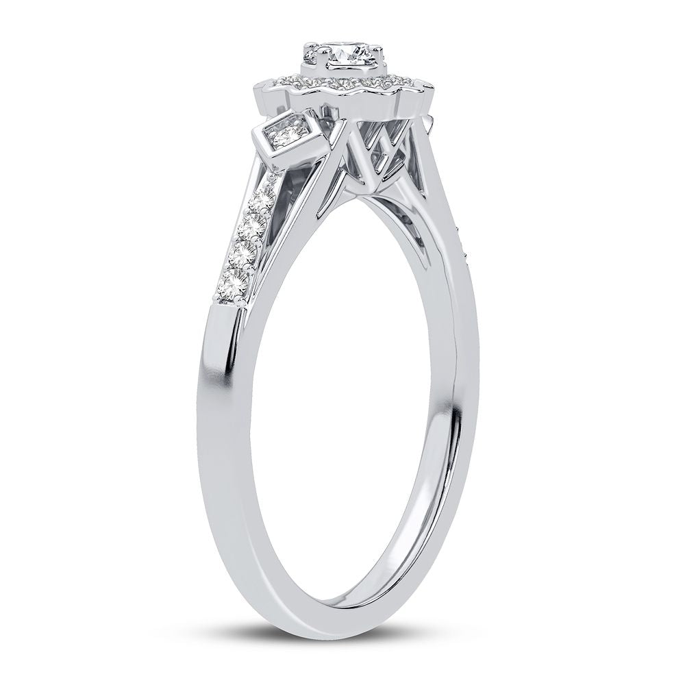 Elegant 0.20CT Lab Diamond Promise Ring in White Gold
