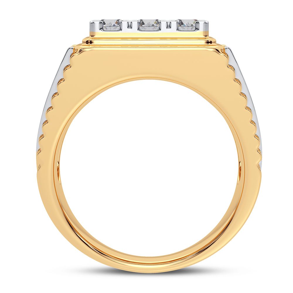 14K Yellow Gold Mens Lab Diamond Statement Ring - 2CT