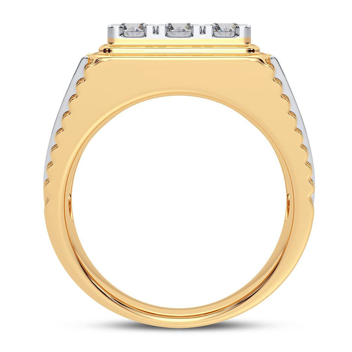 14K Yellow Gold Mens Lab Diamond Statement Ring - 2CT