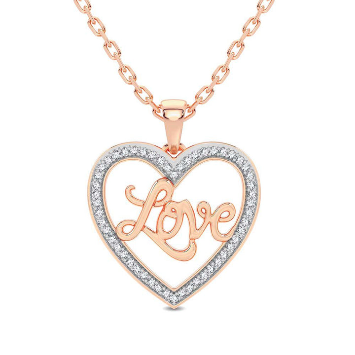 Delicate 10k Rose Gold Lab Diamond Womens Pendant