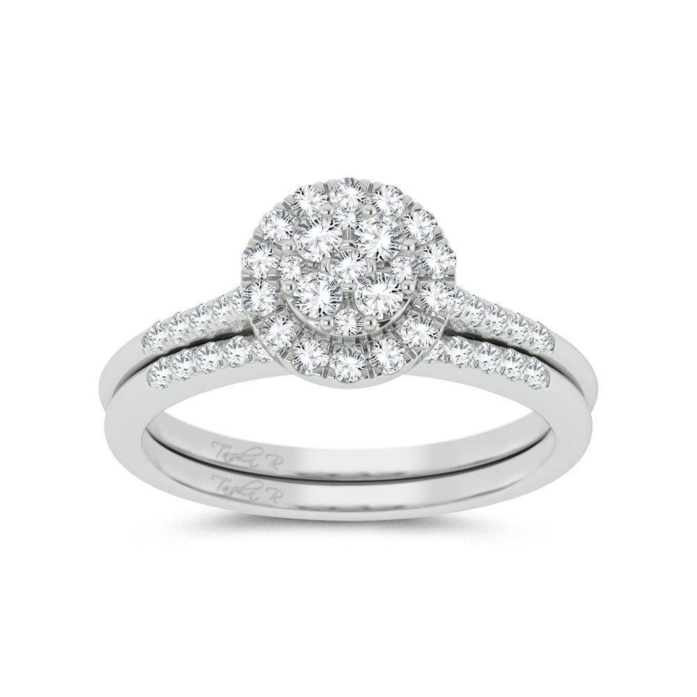 Sparkling 10k White Gold 0.5ct Lab Diamond Bridal Ring