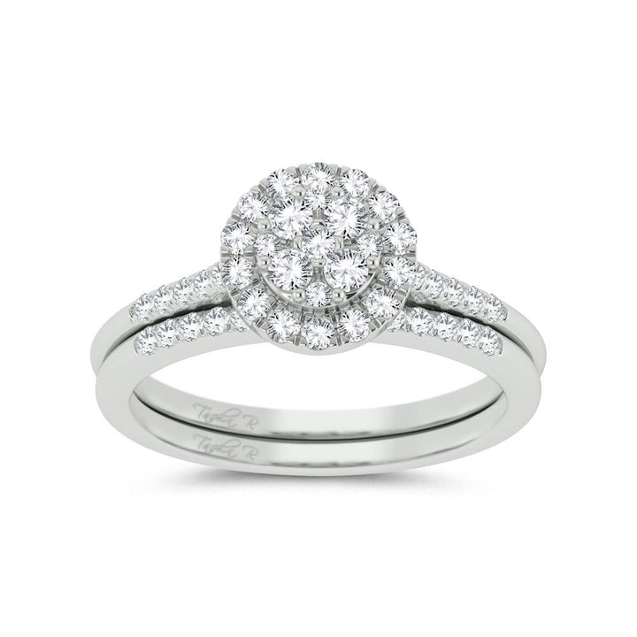 Sparkling 10k White Gold 0.5ct Lab Diamond Bridal Ring