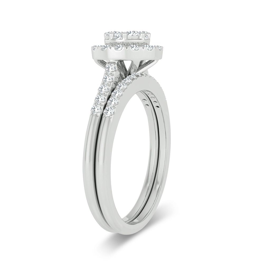 Sparkling 10k White Gold 0.5ct Lab Diamond Bridal Ring