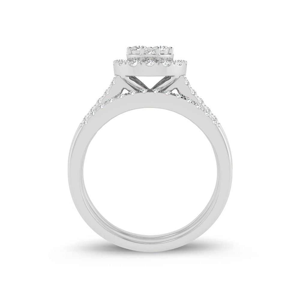 Sparkling 10k White Gold 0.5ct Lab Diamond Bridal Ring