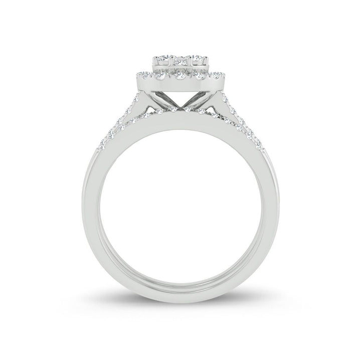 Sparkling 10k White Gold 0.5ct Lab Diamond Bridal Ring
